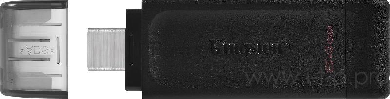 Флеш Диск Kingston 64Gb DataTraveler DT70 <DT70/64GB>, USB-C 3.2 Gen 1