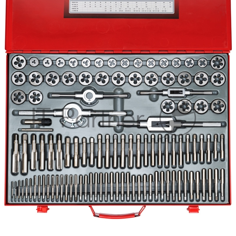 Набор метчиков и плашек Matrix М2-М18, 110 шт. метал. кейс 773110