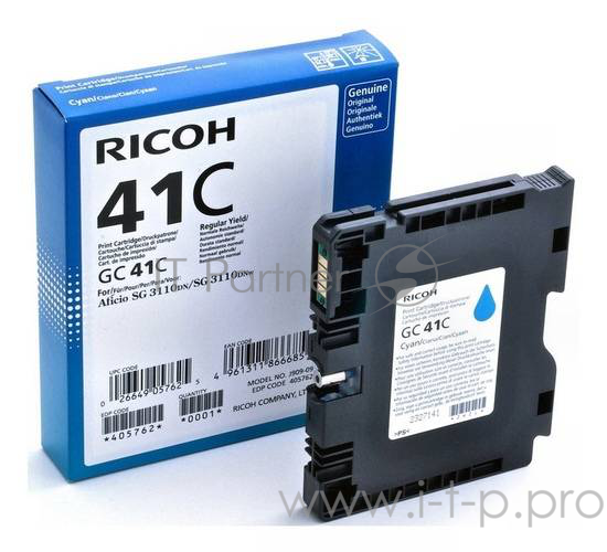 Картридж Ricoh GC41C голубой для {Aficio 3110DN/DNw/SFNw/3100SNw/7100DN (2200стр)}