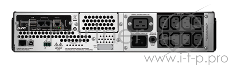 ИБП (UPS) 2U 19 RM 3000ВА APC Smart-UPS 3000VA SMT3000RMI2UNC, черный (COM, USB, LAN)