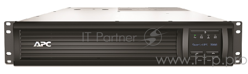 ИБП (UPS) 2U 19 RM 3000ВА APC Smart-UPS 3000VA SMT3000RMI2UNC, черный (COM, USB, LAN)