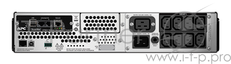 ИБП (UPS) 2U 19 RM 2200ВА APC Smart-UPS 2200VA SMT2200RMI2UNC, черный (COM, USB, LAN)