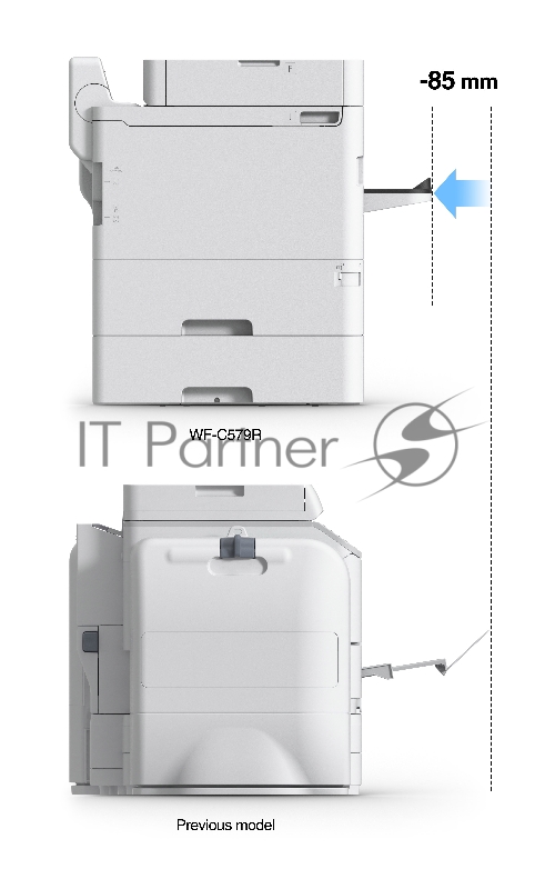 МФУ струйный 4 цв. Epson WorkForce Pro WF-C579RDWF + extra tray, А4, 34 стр/мин, копир/принтер/сканер/факс, ADF, WiFi
