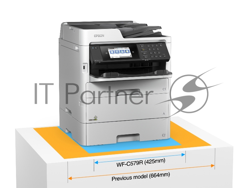 МФУ струйный 4 цв. Epson WorkForce Pro WF-C579RDWF + extra tray, А4, 34 стр/мин, копир/принтер/сканер/факс, ADF, WiFi