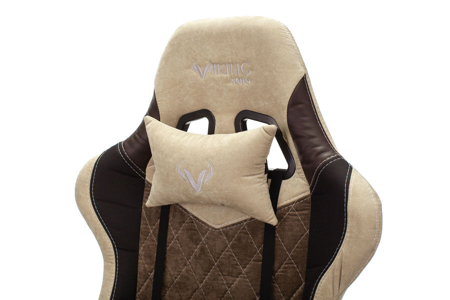Кресло игровое Бюрократ VIKING 7 KNIGHT BR FABRIC коричневый текстиль/эко.кожа крестовина металл
