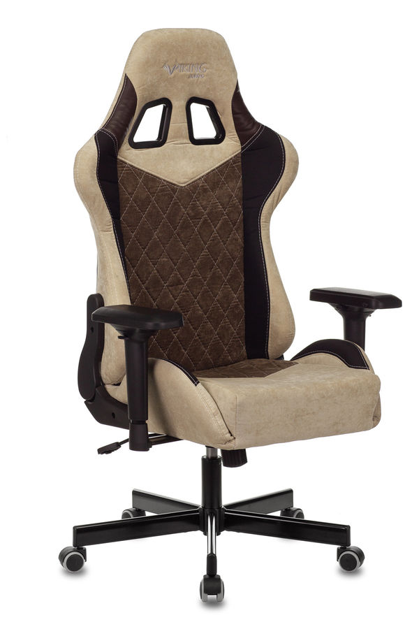 Кресло игровое Бюрократ VIKING 7 KNIGHT BR FABRIC коричневый текстиль/эко.кожа крестовина металл