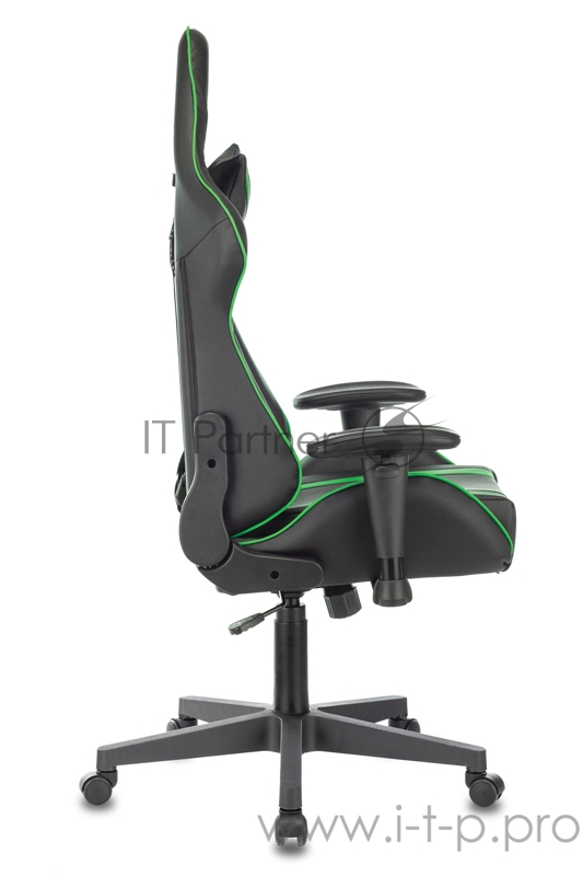 Кресло игровое Бюрократ VIKING ZOMBIE A4 GN черный/зеленый искусственная кожа