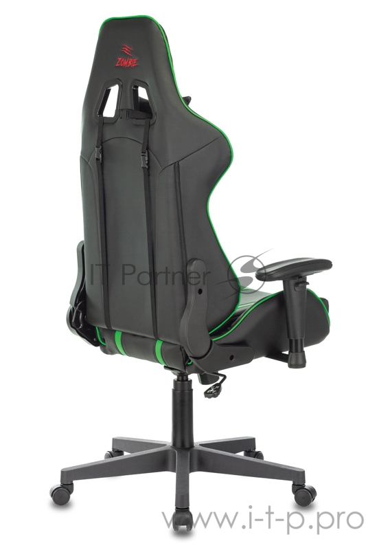 Кресло игровое Бюрократ VIKING ZOMBIE A4 GN черный/зеленый искусственная кожа