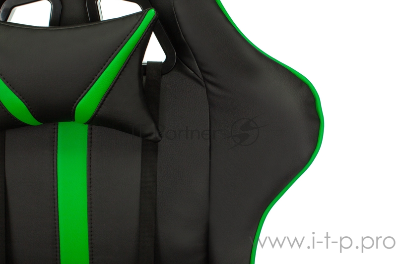 Кресло игровое Бюрократ VIKING ZOMBIE A4 GN черный/зеленый искусственная кожа