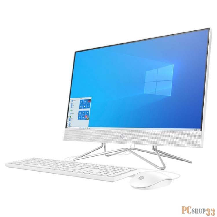 Моноблок HP 24-df0034ur NT 23.8 FHD(1920x1080) Core i3-1005G1, 4GB DDR4 3200 (1x4GB), SSD 128Gb, Intel Internal Graphics, noDVD, kbd&mouse wired, HD Webcam, Snow White, Win10, 1Y Wty