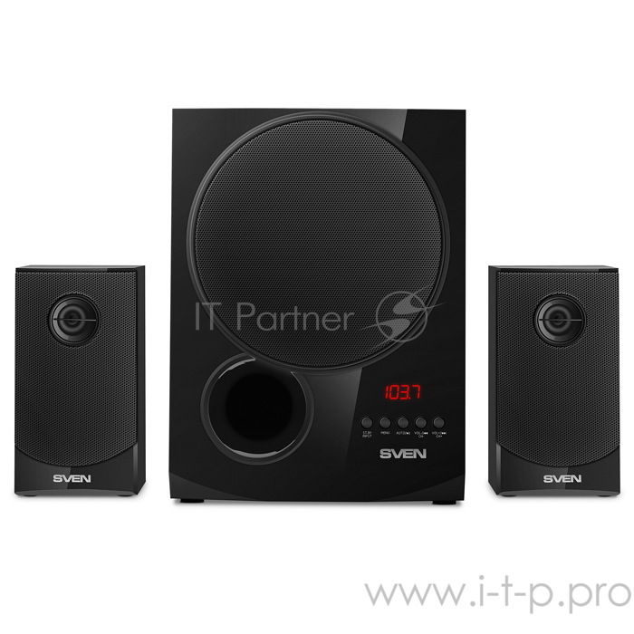 Акустическая система 2.1 SVEN MS-2080 / 70 Watt / ~220V 50Hz / FM-тюнер, USB/ SD, дисплей / BLUETOOTH / ПДУ / Black