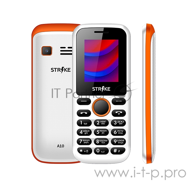 Мобильный телефон Strike A10 White+Red SC6531E, 1, 208MHZ, ThreadX, 32 Mb, 32 Mb, 2G GSM 850/900/1800/1900, Bluetooth Версия 2.1 Экран: 1.77 , 128*160, TFT Основная камера: 0.08 MP, инт. отсутствует, FF, 1, Пластик, F=3, угол обзора60 Фронтальная кам