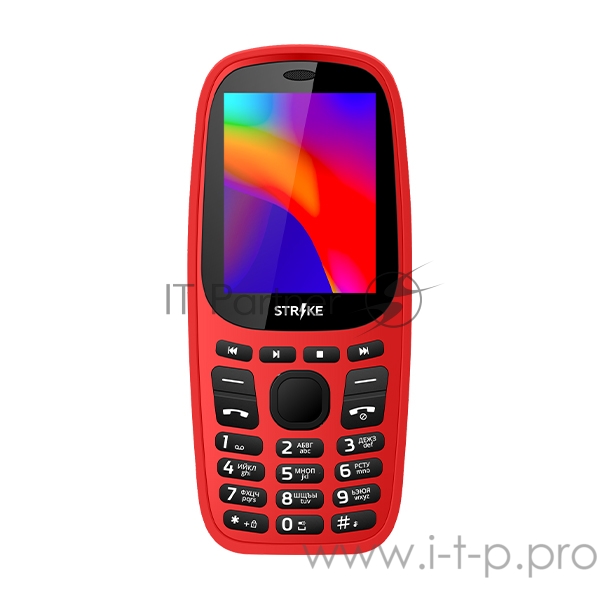 Мобильный телефон Strike A20 Red SC6531E, 1, 208MHZ, ThreadX, 32 Mb, 32 Mb, 2G GSM 850/900/1800/1900, Bluetooth Версия 2.1 Экран: 2.4 , 240*320, TN Основная камера: 0.08 MP, инт. отсутствует, FF, 1, Пластик, угол обзора60 Фронтальная камера: отсутств