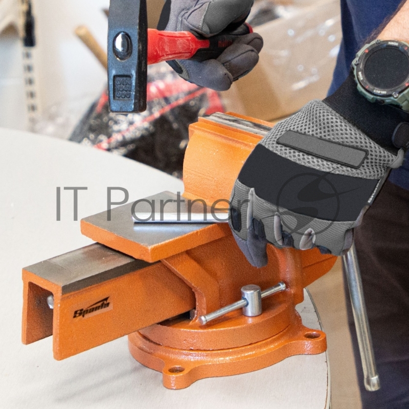 Тиски SPARTA 186275 слесарные 150мм поворотные с наковальней