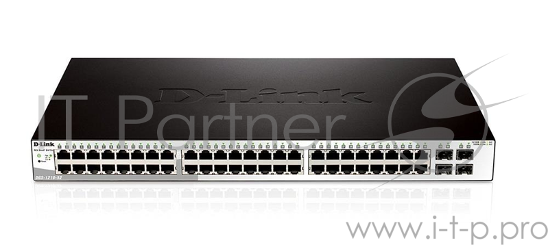 Сетевое оборудование D-Link DGS-1210-52/ME/B1A Управляемый коммутатор 2 уровня с 48 портами 10/100/1000Base-T и 4 портами 1000Base-X SFP