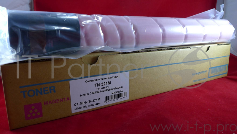 Тонер-туба совместимый с Konica-Minolta bizhub C224/224e/284/284e/364/364e красный TN-321M (туба, 510 гр.) JPN