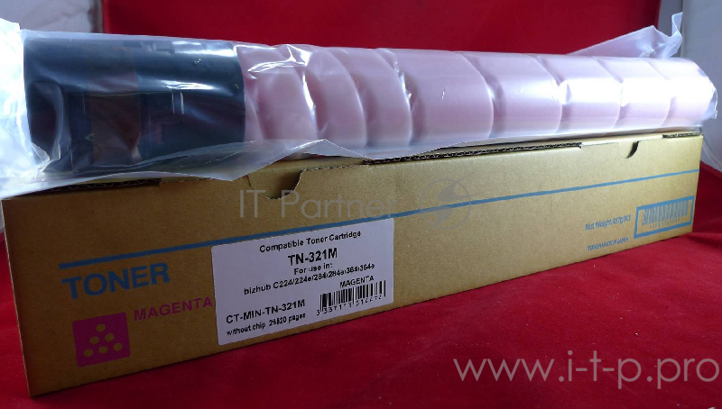 Тонер-туба совместимый с Konica-Minolta bizhub C224/224e/284/284e/364/364e красный TN-321M (туба, 510 гр.) JPN