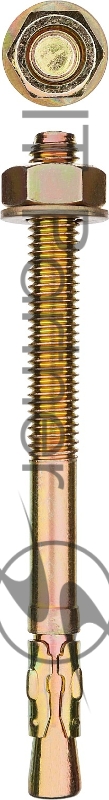 Клиновой анкер Зубр М16 х 220 мм, 6 шт, желтопассивированный 302032-16-220