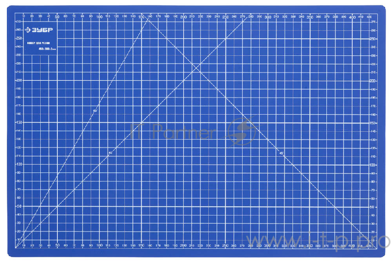 Непрорезаемый коврик Зубр Эксперт 3 мм цвет синий 450x300 мм 09902