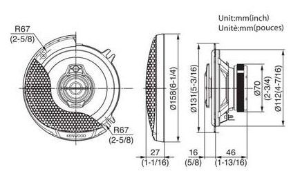 Колонки автомобильные KENWOOD KFC-PS1395 (Автомобильная акустическая система, 3-полосная коаксиальная, НЧ: 13 см (5,25 дюйма), ВЧ: 30мм, супер ВЧ: 12, MAX 320 Вт, RMS 40 Вт, 110-20000Гц, 85дБ, 4 ОМ, материал НЧ: бумага, материал ВЧ: водонепроницаемый