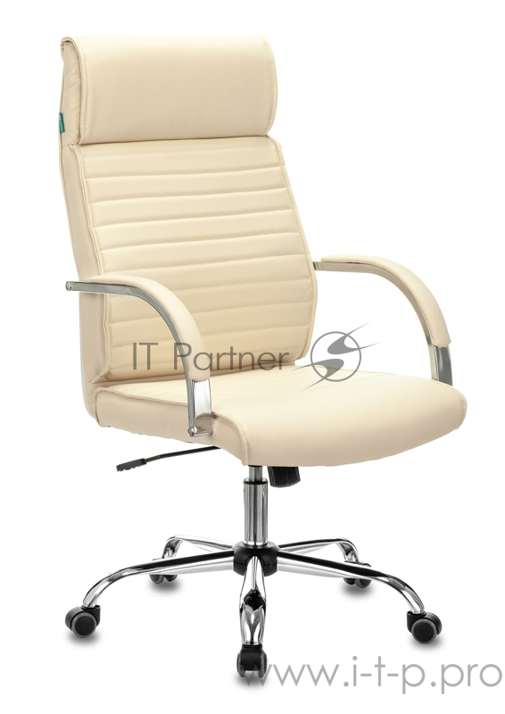 Кресло руководителя Бюрократ T-8010N/SL/IVORY слоновая кость искусственная кожа крестовина хром