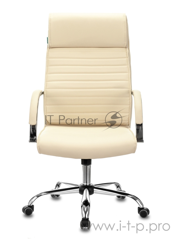 Кресло руководителя Бюрократ T-8010N/SL/IVORY слоновая кость искусственная кожа крестовина хром