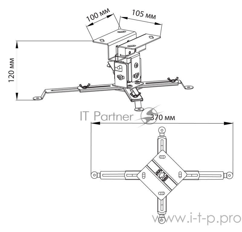 Кронштейн для проектора Cactus CS-VM-PREC01-WT белый макс.23кг настенный и потолочный поворот и наклон