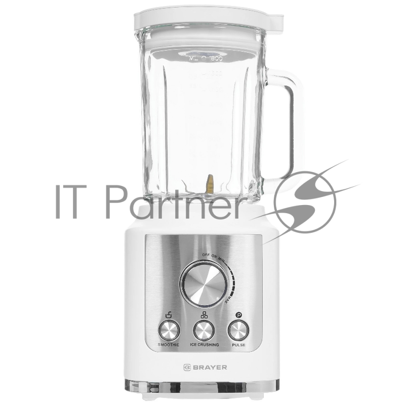 Блендер настольный BRAYER, 1600 Вт, стекл., 1,8 л, 6 титан. ножей, импульс, колка льда BR1200WH