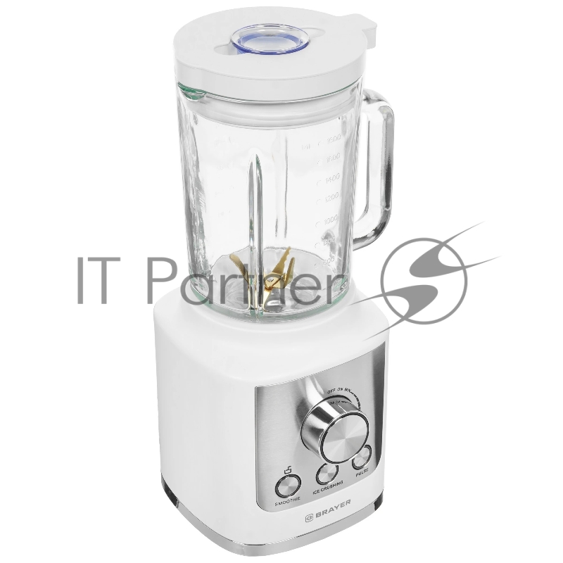 Блендер настольный BRAYER, 1600 Вт, стекл., 1,8 л, 6 титан. ножей, импульс, колка льда BR1200WH