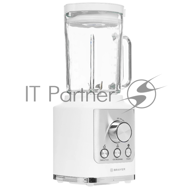 Блендер настольный BRAYER, 1600 Вт, стекл., 1,8 л, 6 титан. ножей, импульс, колка льда BR1200WH