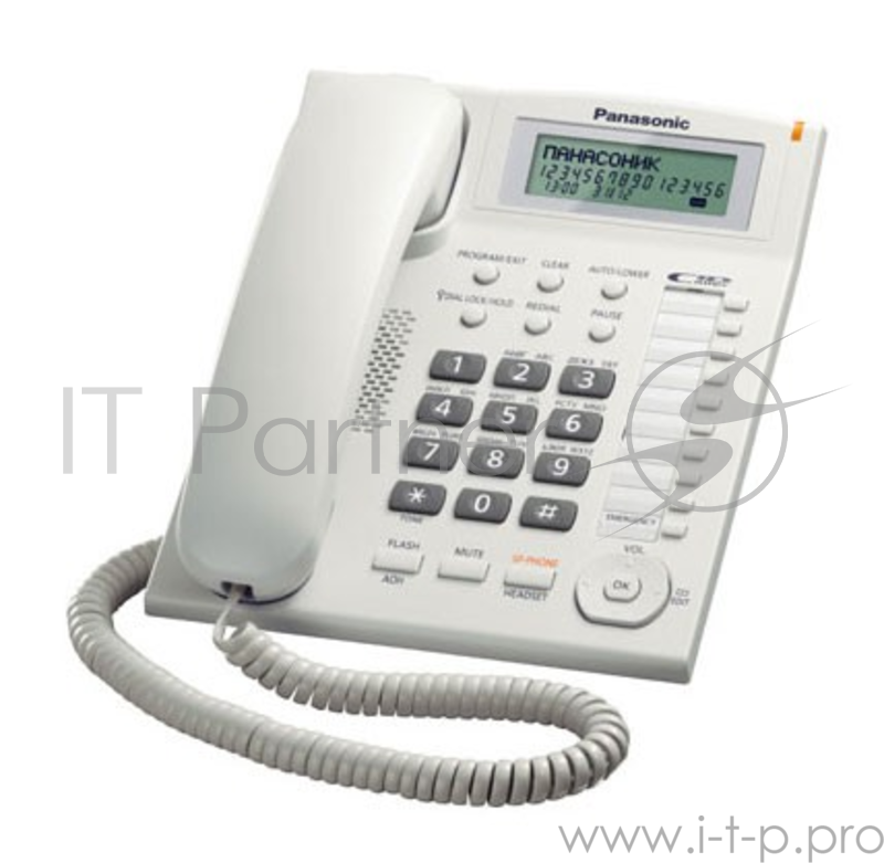 Телефон Panasonic KX-TS2388RUW, с опред.номера, белый