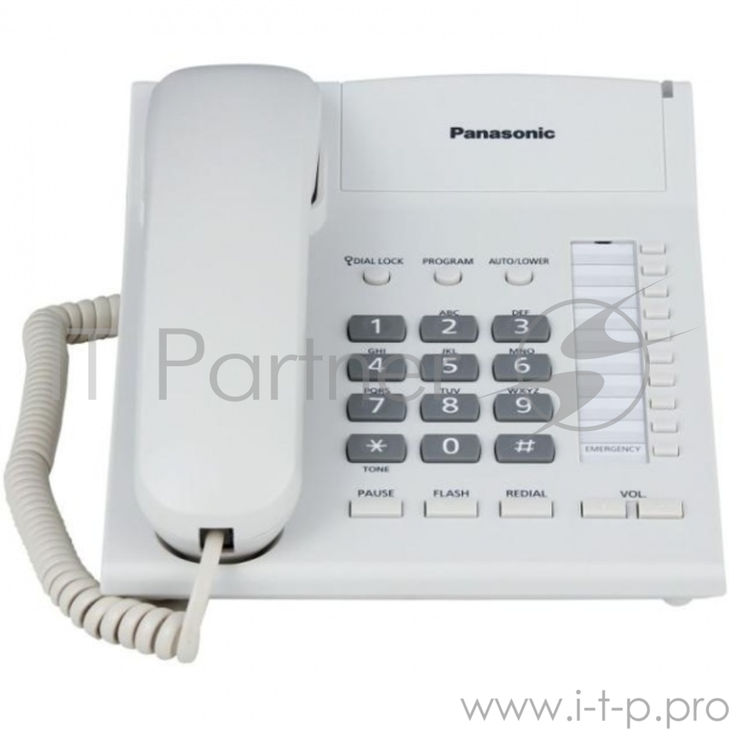 Телефон Panasonic KX-TS2388RUW, с опред.номера, белый