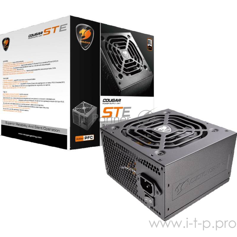 Блок питания Cougar STE 500 Блок питания STE 500 (Разъем PCIe-2шт,ATX v2.31, 500W, Active PFC, 120mm Fan) STE500 Retail