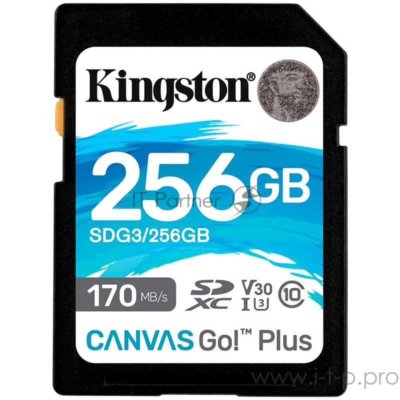 Карта памяти Kingston 256GB SDXC Canvas Go Plus 170R C10 UHS-I U3 V30 EAN: 740617301519