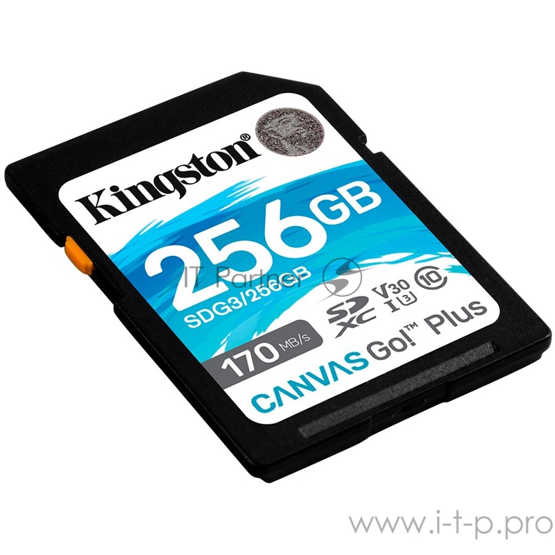 Карта памяти Kingston 256GB SDXC Canvas Go Plus 170R C10 UHS-I U3 V30 EAN: 740617301519