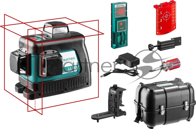 Нивелир лазерный KRAFTOOL LL-3D-4, 360 градусов, 20м / 70м /детектор/, 34640-4
