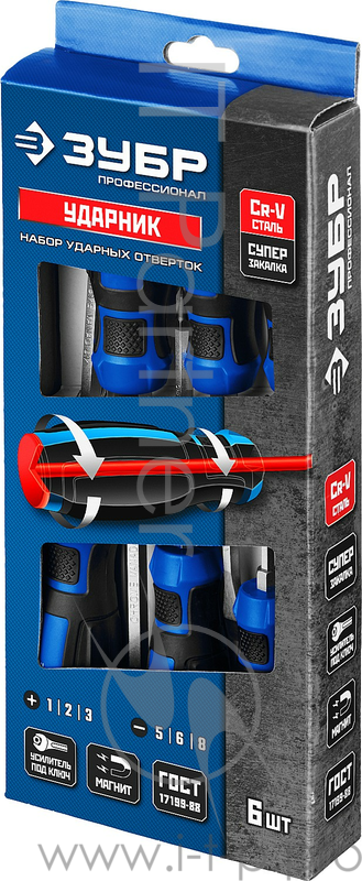 Набор ударных отверток Зубр ПРОФЕССИОНАЛ УДАРНИК 25026
