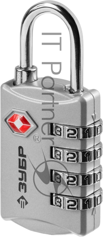 Багажный кодовый замок Зубр TSA 4 диска ПРОФ 37114