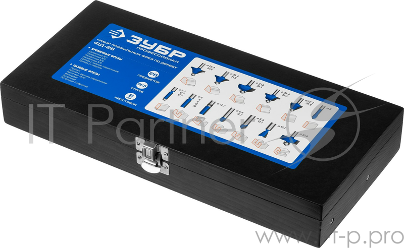 Набор фрез по дереву Зубр 28796-H26 (26 шт хвостовик 8 мм)