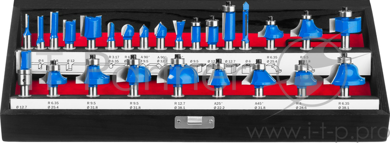 Набор фрез по дереву Зубр 28796-H26 (26 шт хвостовик 8 мм)