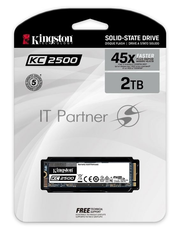 Накопитель Kingston 2000G KC2500 M.2 2280 NVMe SSD EAN: 740617307207