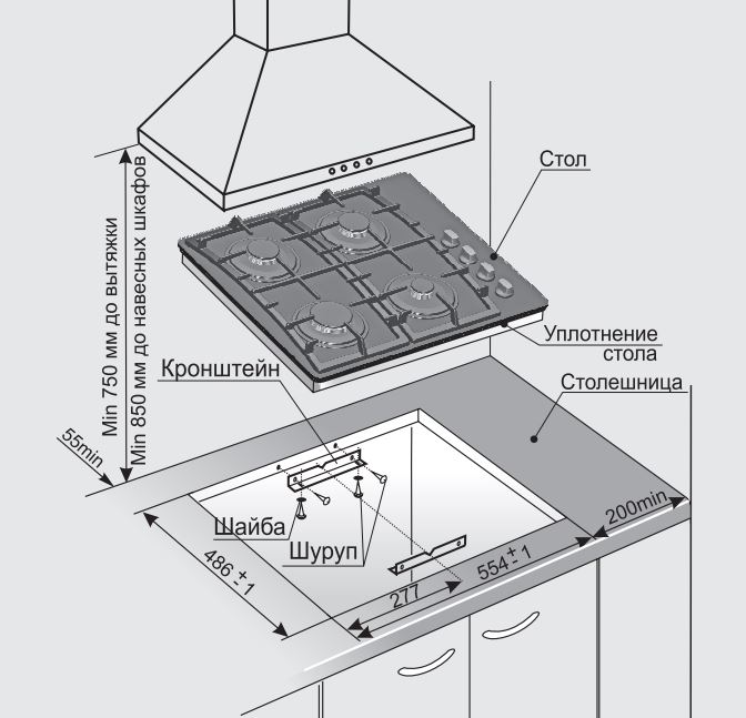 Варочная поверхность газовая GEFEST CВH 2230 K12 белый