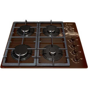 Варочная поверхность газовая GEFEST СВН 2230 К17, закаленное стекло, коричневая