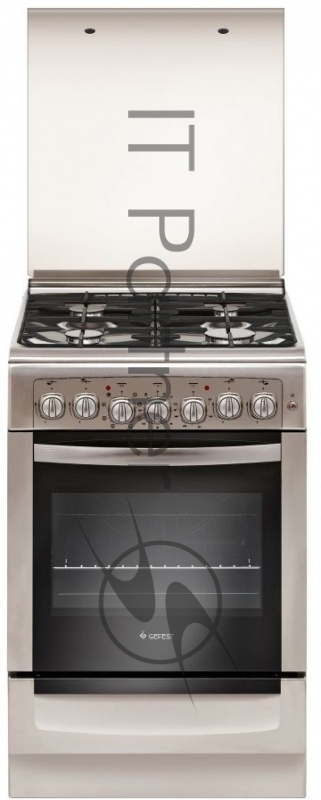 Плита комбинированная GEFEST ПГЭ 5102-03 0027 нержавеющая сталь (стеклянная крышка) реш.чугун