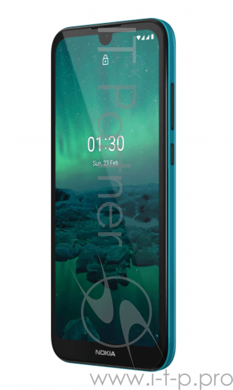 Смартфон Nokia 1.3 DS (TA-1205) 1Gb+16Gb Cyan (бирюзовый) смартфон с Android 10 поддержка двух SIM-карт экран 5.71, разрешение 1520x720 камера 8 МП, автофокус память 16 ГБ, слот для карты памяти 3G, 4G LTE, LTE-A, Wi-Fi, Bluetooth объем оперативной п