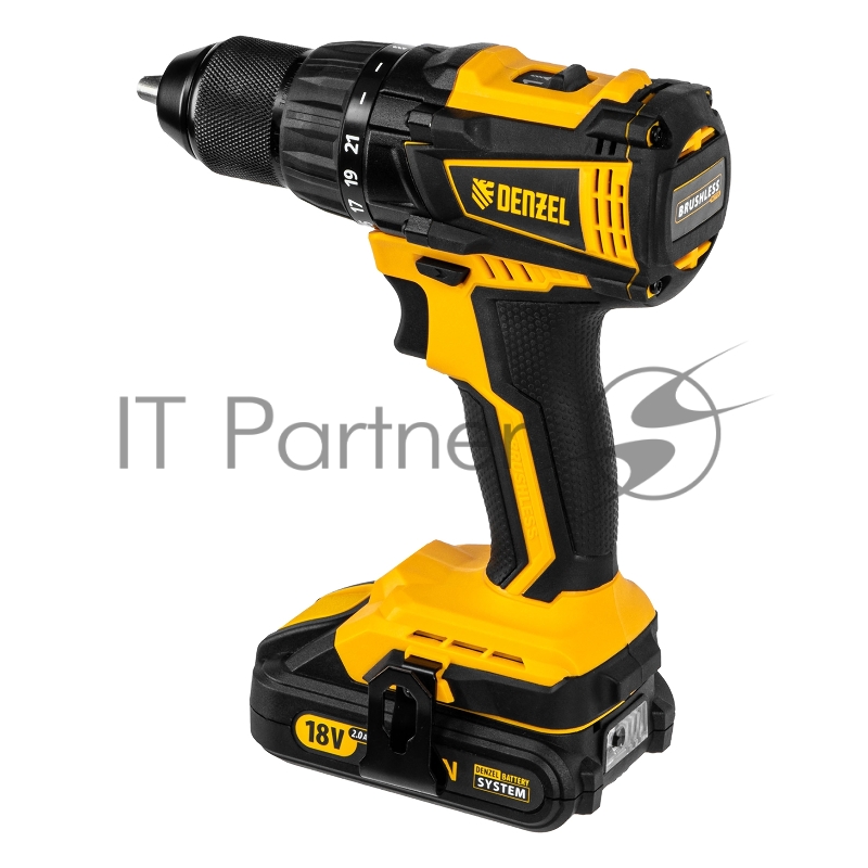 Дрель-шуруповерт аккумуляторная бесщет DENZEL BLDL-IB-18-02 Li-Ion 18 В 15 Ач 2 акк 26121
