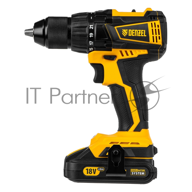 Дрель-шуруповерт аккумуляторная бесщет DENZEL BLDL-IB-18-02 Li-Ion 18 В 15 Ач 2 акк 26121