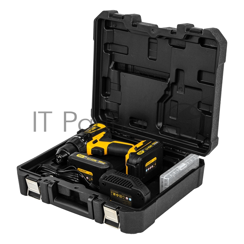 Дрель-шуруповерт аккумуляторная бесщет DENZEL BLDL-IB-18-02 Li-Ion 18 В 15 Ач 2 акк 26121