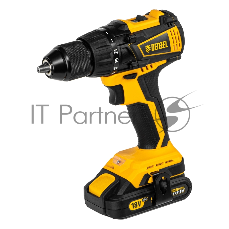 Дрель-шуруповерт аккумуляторная бесщет DENZEL BLDL-IB-18-02 Li-Ion 18 В 15 Ач 2 акк 26121