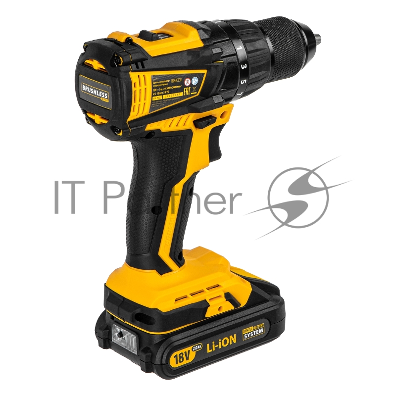 Дрель-шуруповерт аккумуляторная бесщет DENZEL BLDL-IB-18-02 Li-Ion 18 В 15 Ач 2 акк 26121